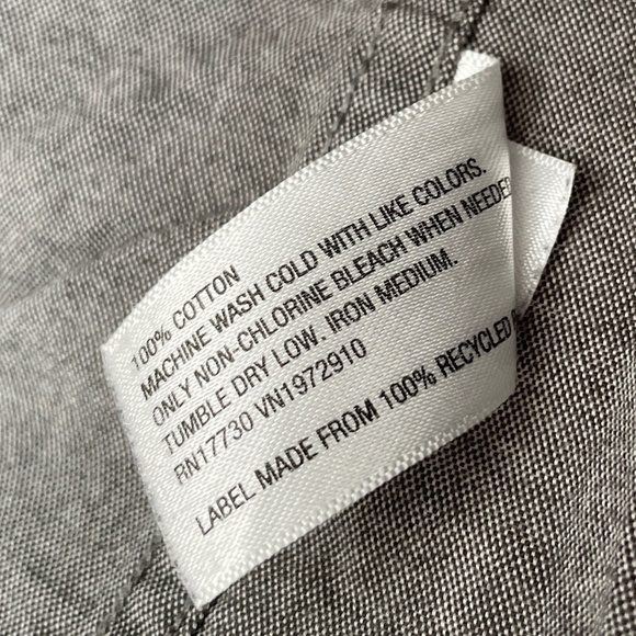 Merona Men's Gray Long Sleeve Button down Shirt Cotton Pocket - Picture 7 of 8